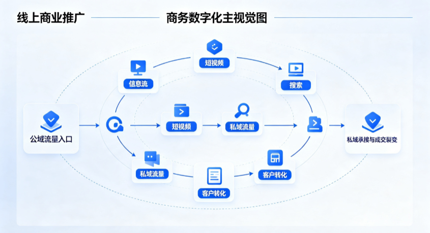 龙井市线上商业推广怎么做？全域流量闭环搭建与低成本转化实战指南